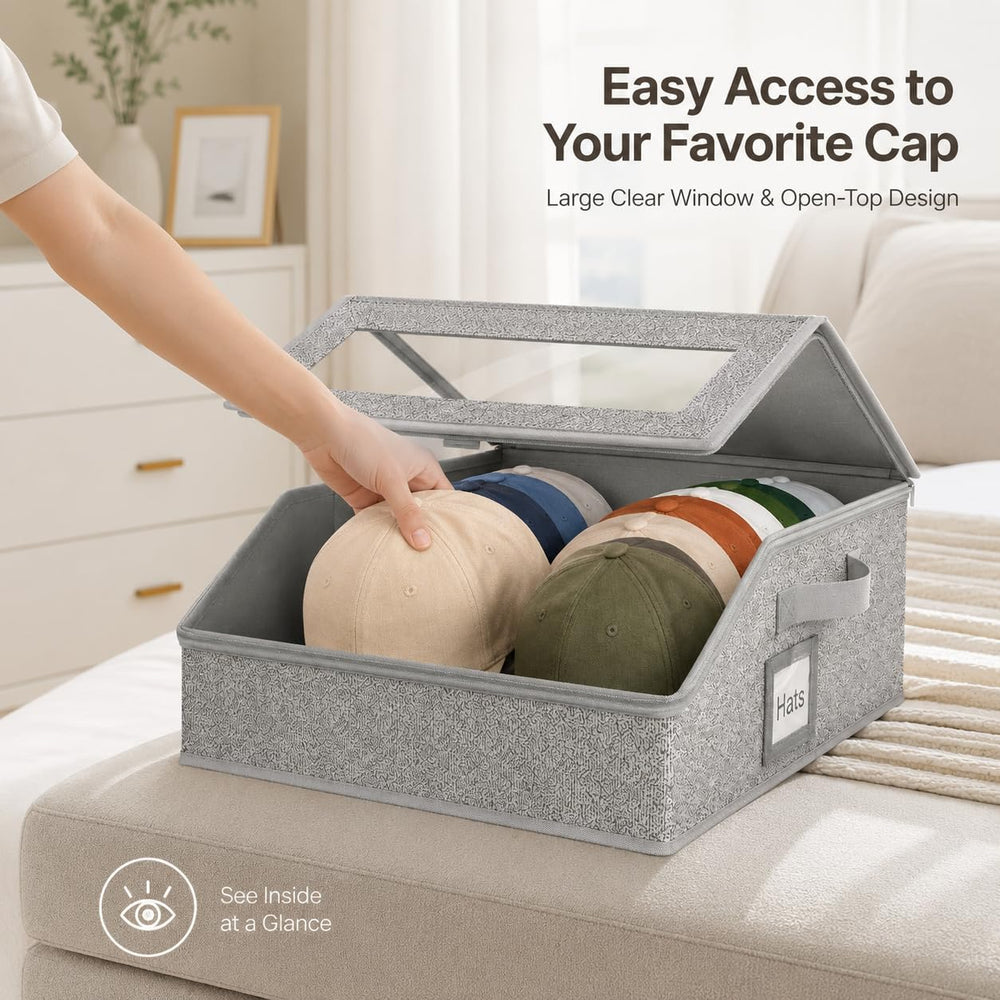 2 Pack Hat Storage for Baseball Caps, Holds Up to 48 Caps