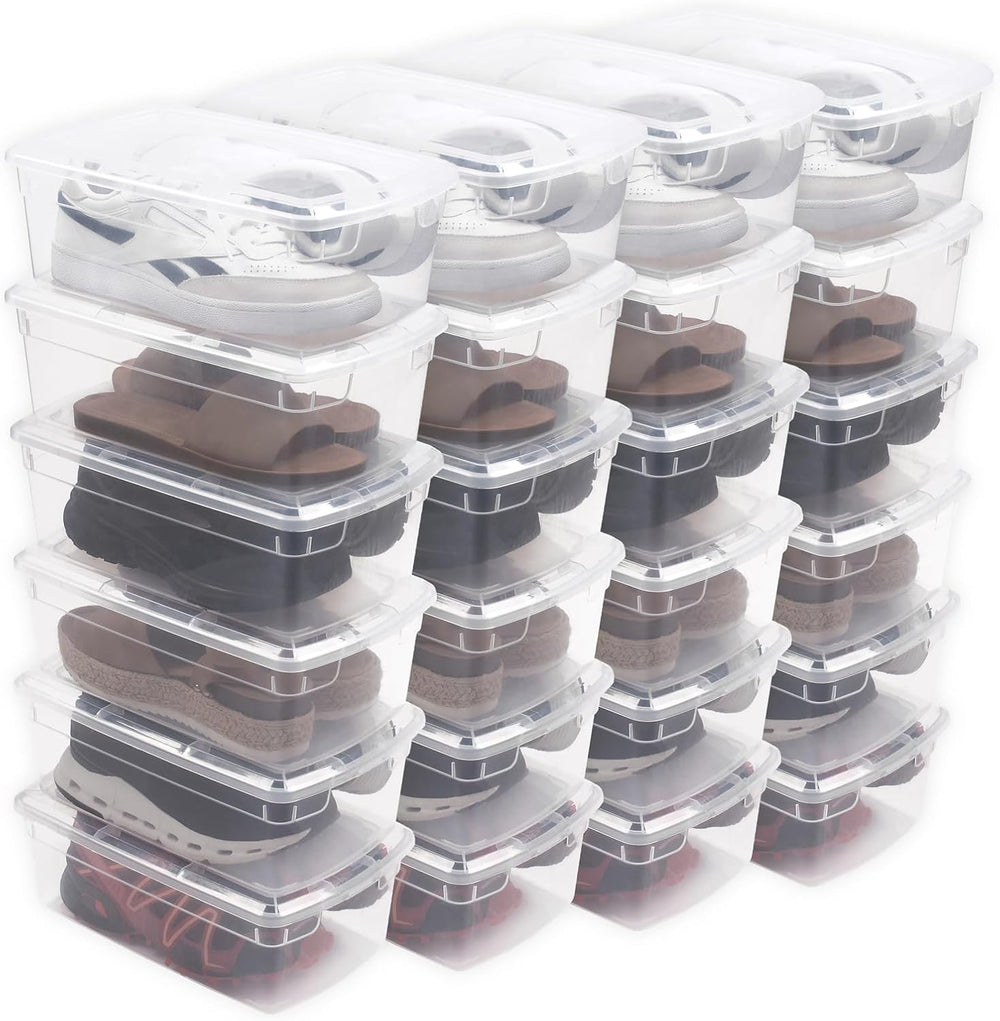 ORGANIZE-IT!,Pack of 24-6QT Ultra Premium Clear Shoe Box, Modular Storage Box...