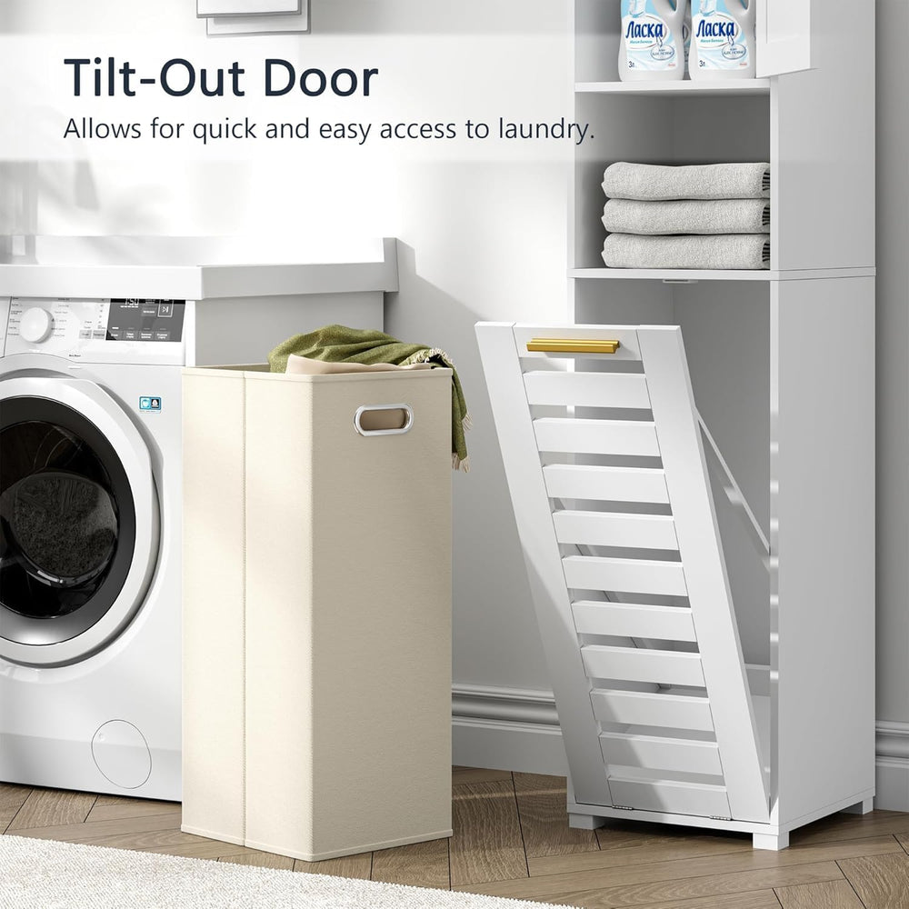 VECELO 66'' Tall Tilt Out Laundry Hamper Cabinet, Hidden Laundry Hamp...