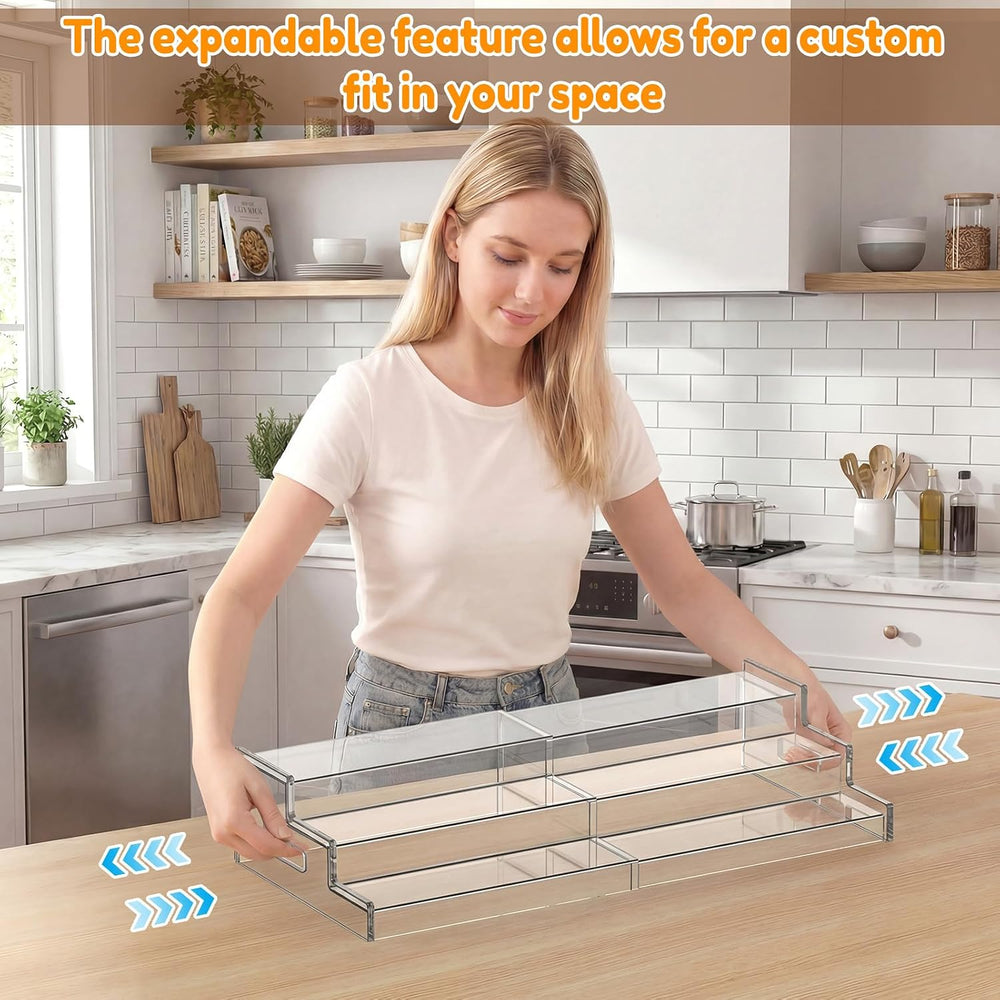 Expandable Can Organizer for Pantry, 3-Tier Adjustable Can Storage Holder