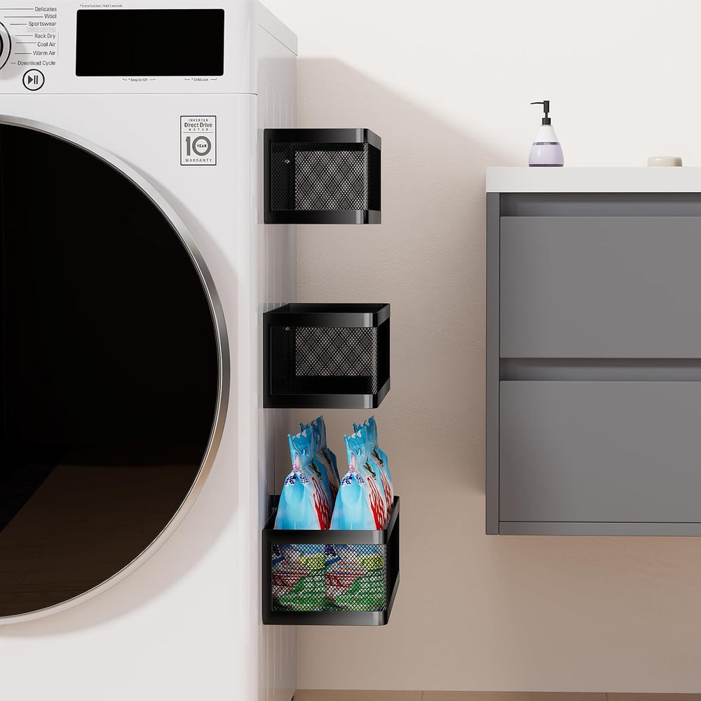 3 Pack Magnetic Shelves for Washing Machine,Laundry Organizer