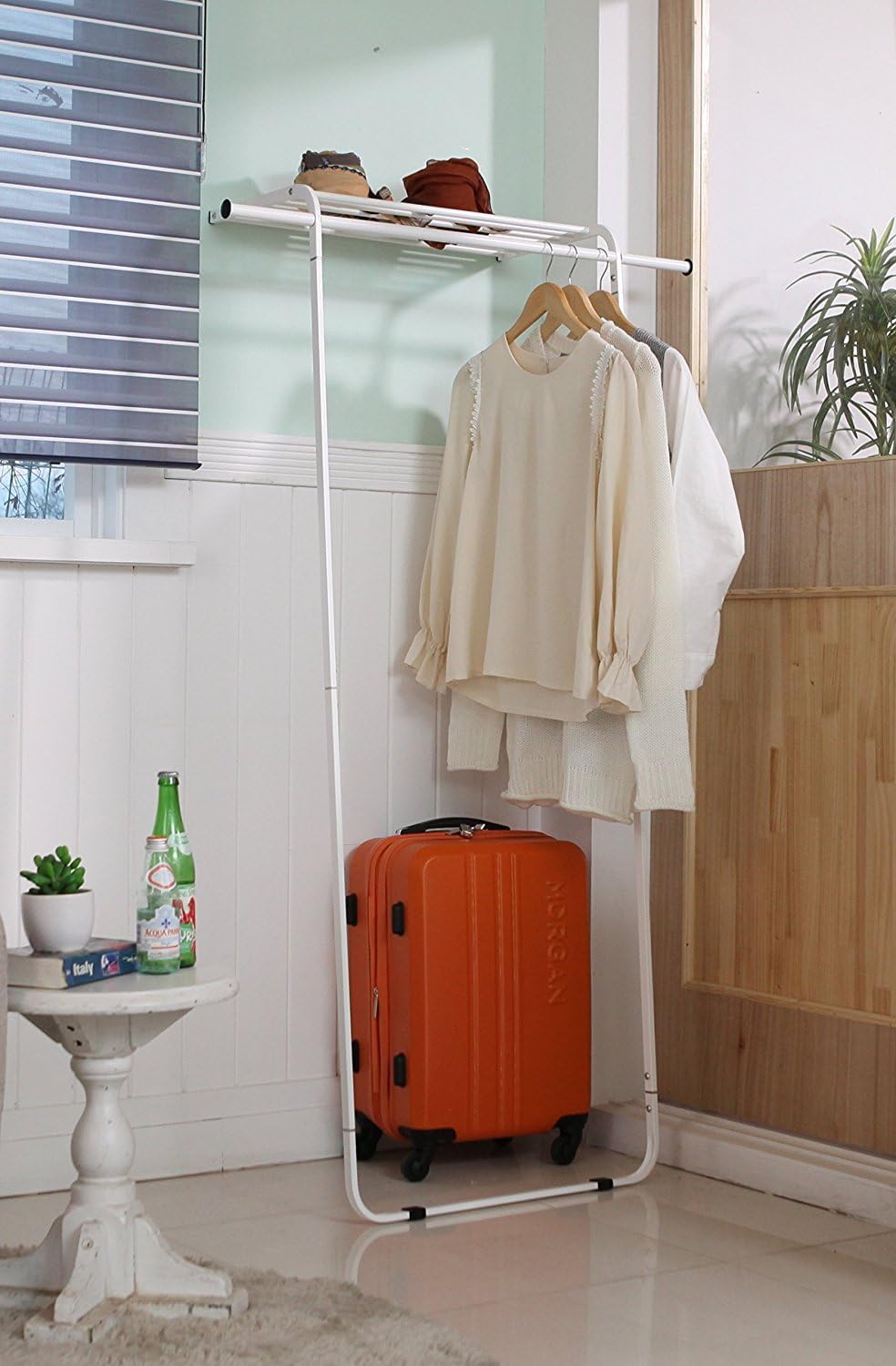 idee Free Standing Leaning Multi-Functional Coat and Shoe Rack, Space-Saving ...