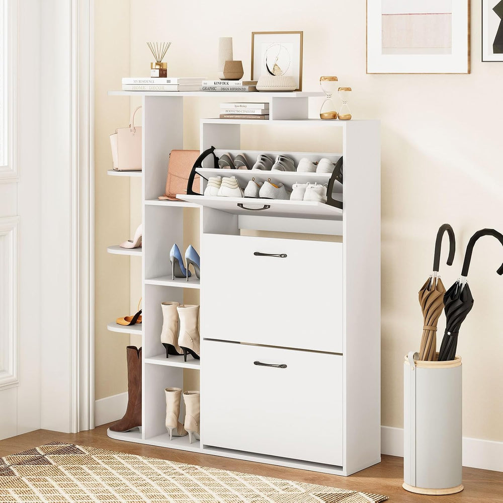 GOFLAME Shoe Storage Cabinet with 3 Flip Drawers, Modern Shoe Rack Organizer ...