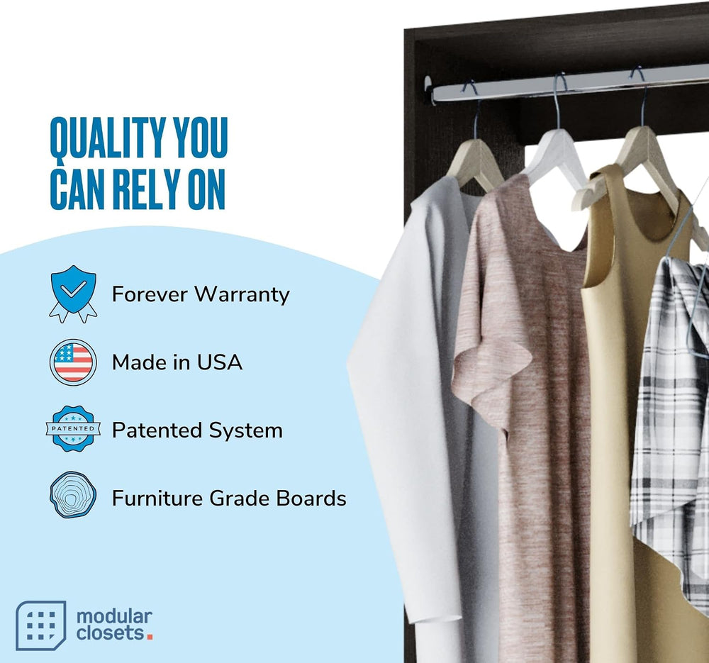 Medium Hanging Closet Unit - Modular Closet System For Hanging - Corner Close...