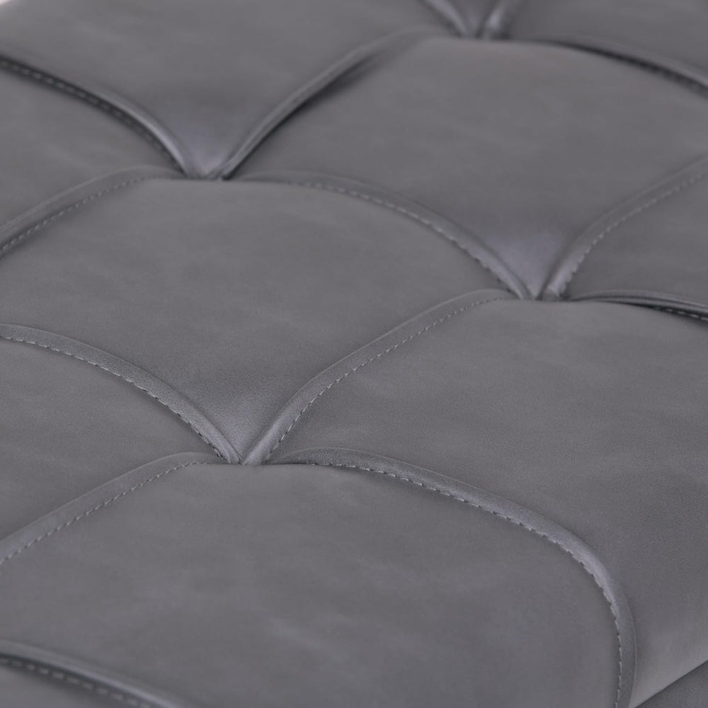SIMPLIHOME Dover 44" Wide Vegan Leather Storage Ottoman in Grey (Set of 3)