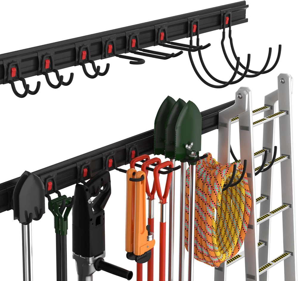 WORKPRO 64" Garage Tool Organizer Wall Mount with 8 Adjustable Hooks