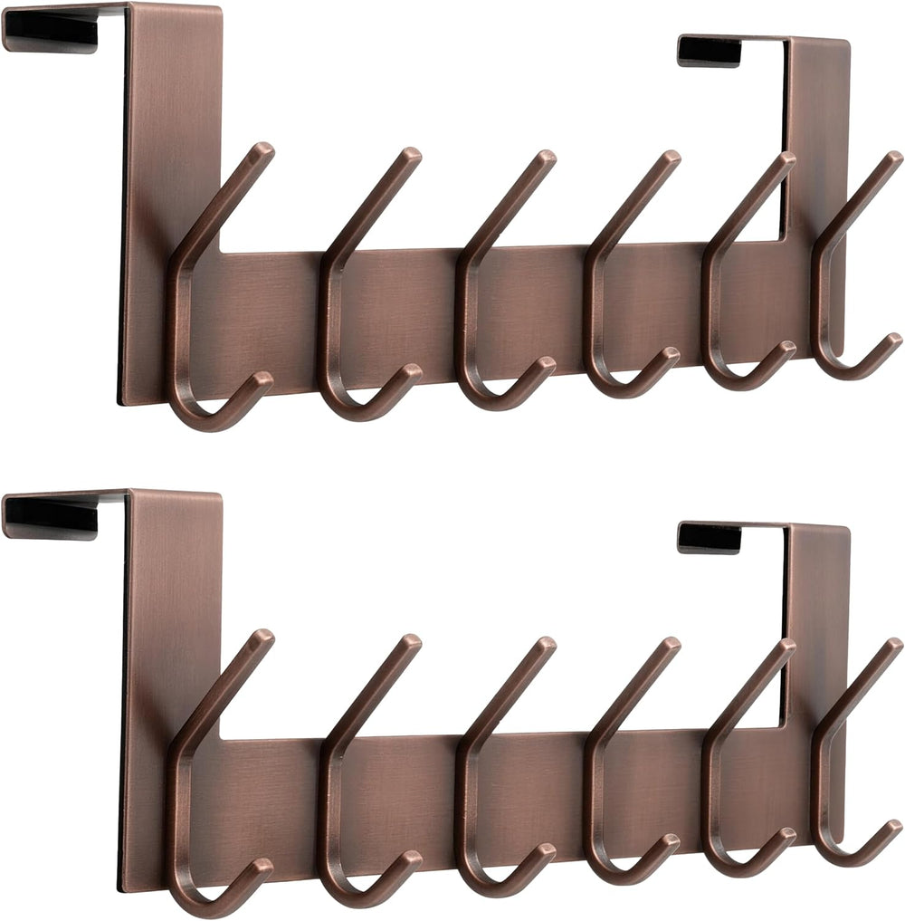 Dseap Over The Door Hook Hanger - 6 Hooks Over Door Coat Rack for Hanging Clo...
