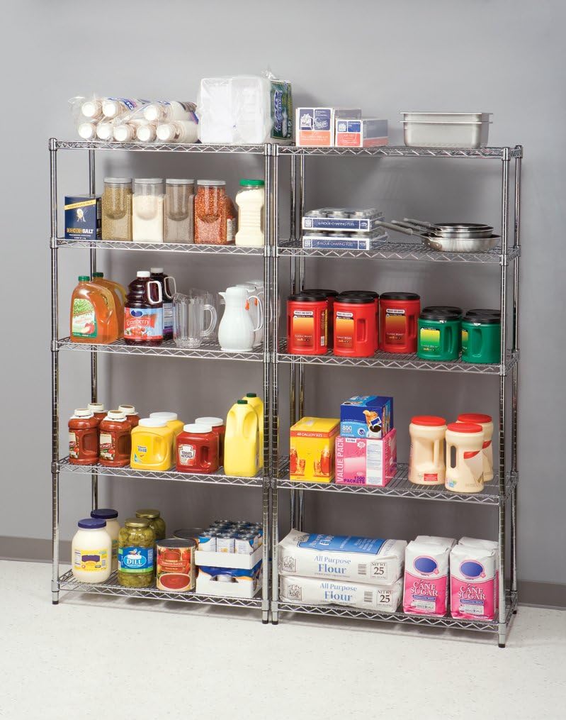 UltraDurable Commercial-Grade 5-Tier Steel Wire Shelving with Wheels, 36"...