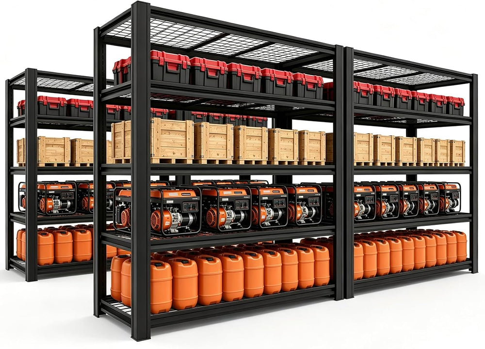 5000LBS Heavy Duty 5-Tier Adjustable Metal Garage Shelving, Tool-Free Easy As...