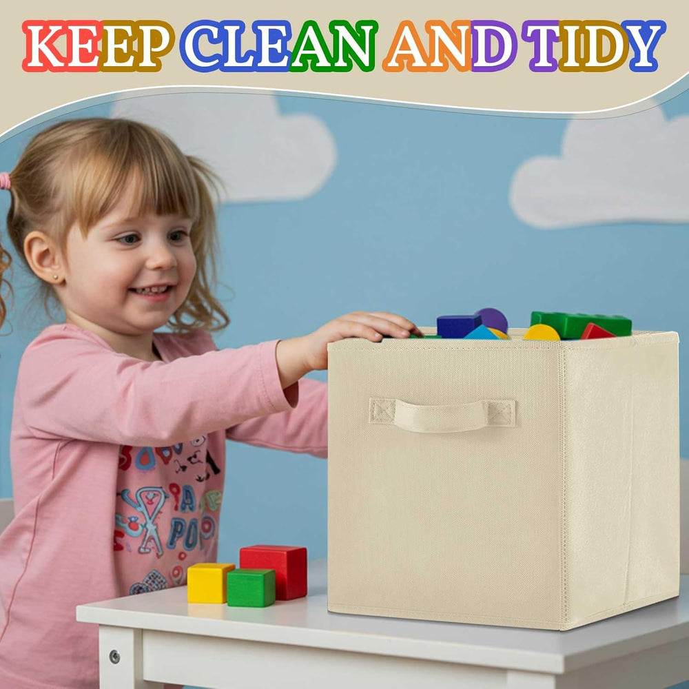 Yinder 12 Pcs Cube Storage Bin, Brown 10.5''x10.5''x11'