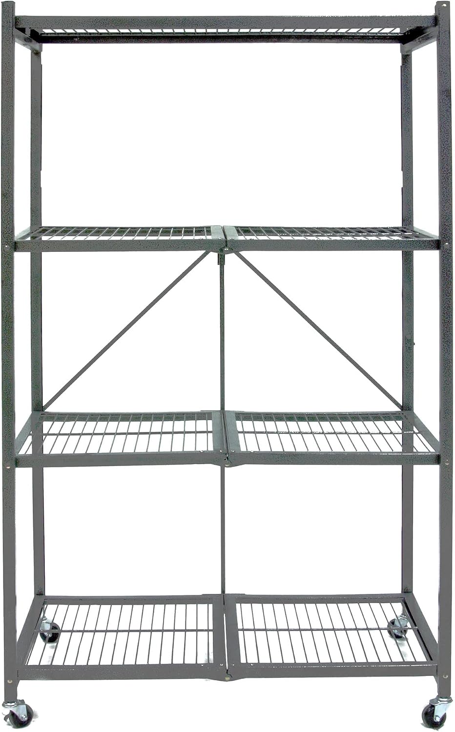 Origami 3-Pack R5 Storage Rack, 4-Tier Heavy-Duty Foldable Steel Shelf with W...