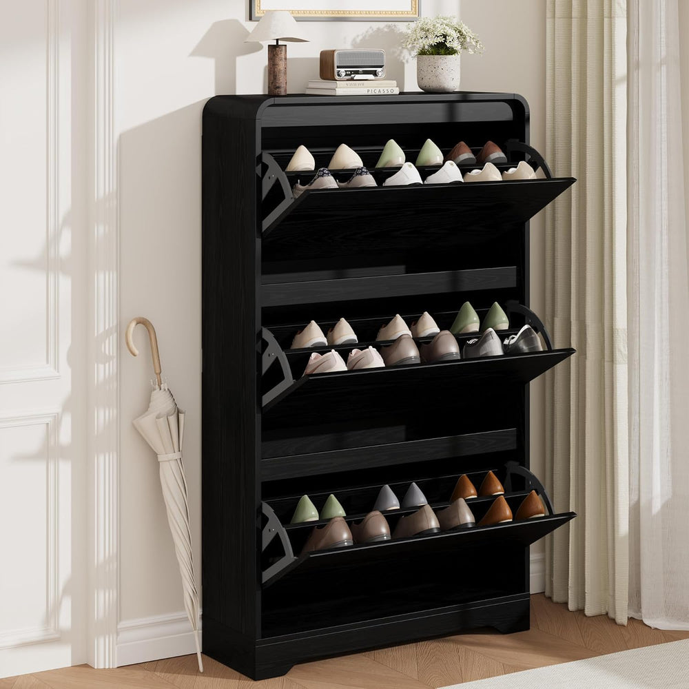 Garvee Hidden Shoe Cabinet, Black