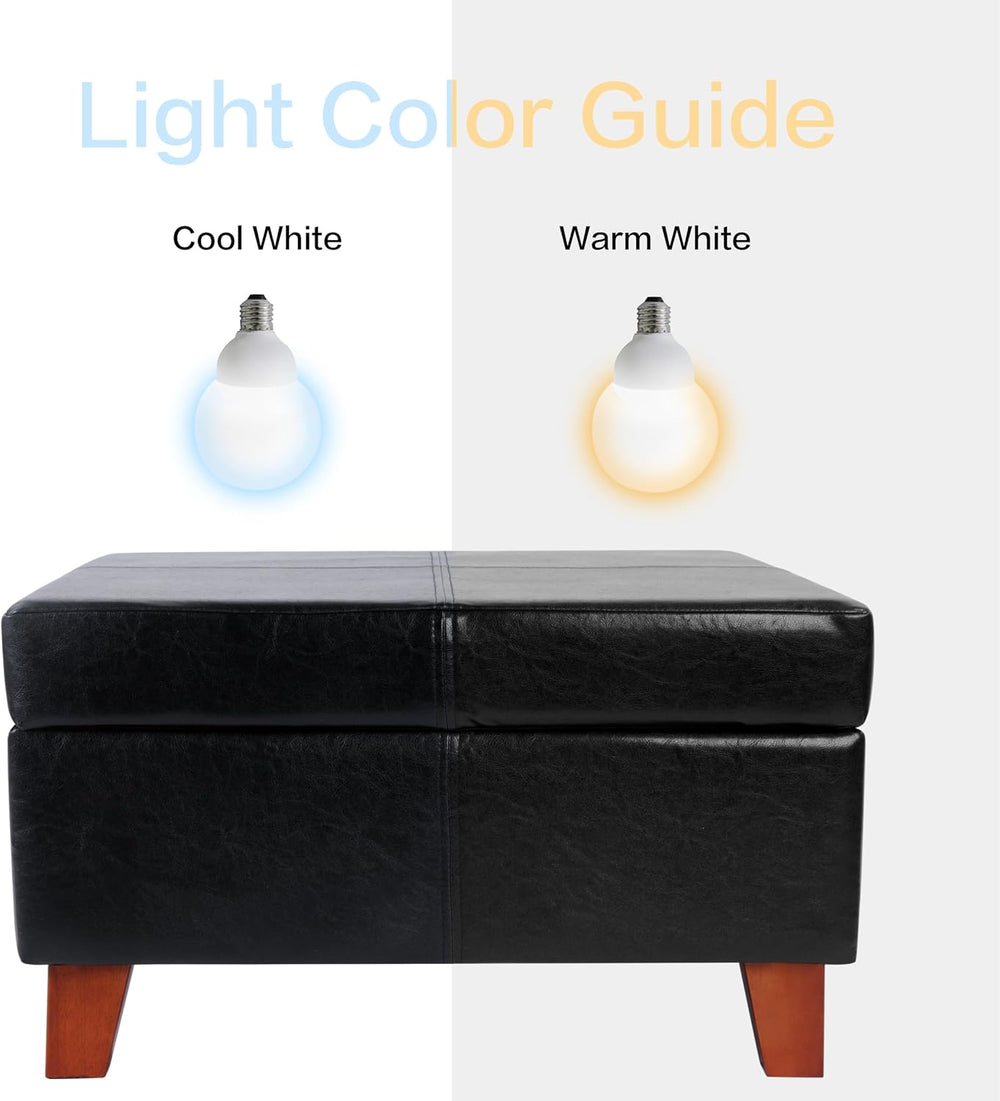 HomePop 28" Faux Leather Square Storage Ottoman - Black