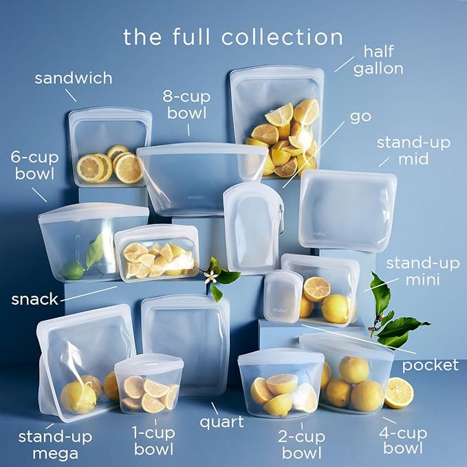 Stasher Premium Silicone Reusable Food Storage Bags, Lunch Bag, Travel