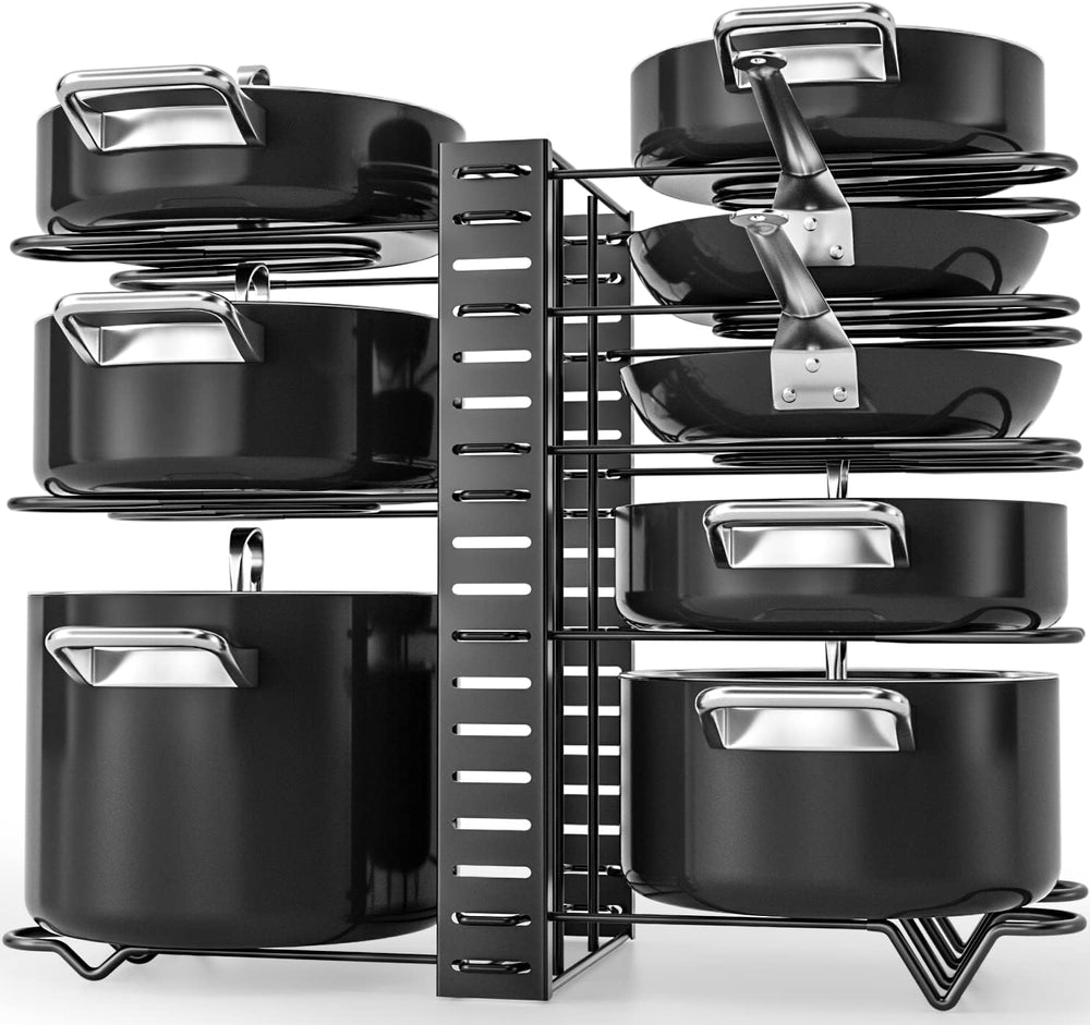 G-TING Pot Rack Organizers, 8 Tiers Pots and Pans Organizer for Kitchen Organ...