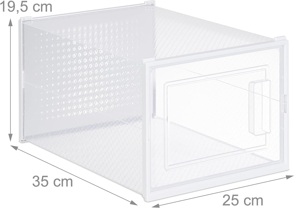 Relaxdays Shoe Boxes 12 Pack, 19.5 x 25 x 35 cm