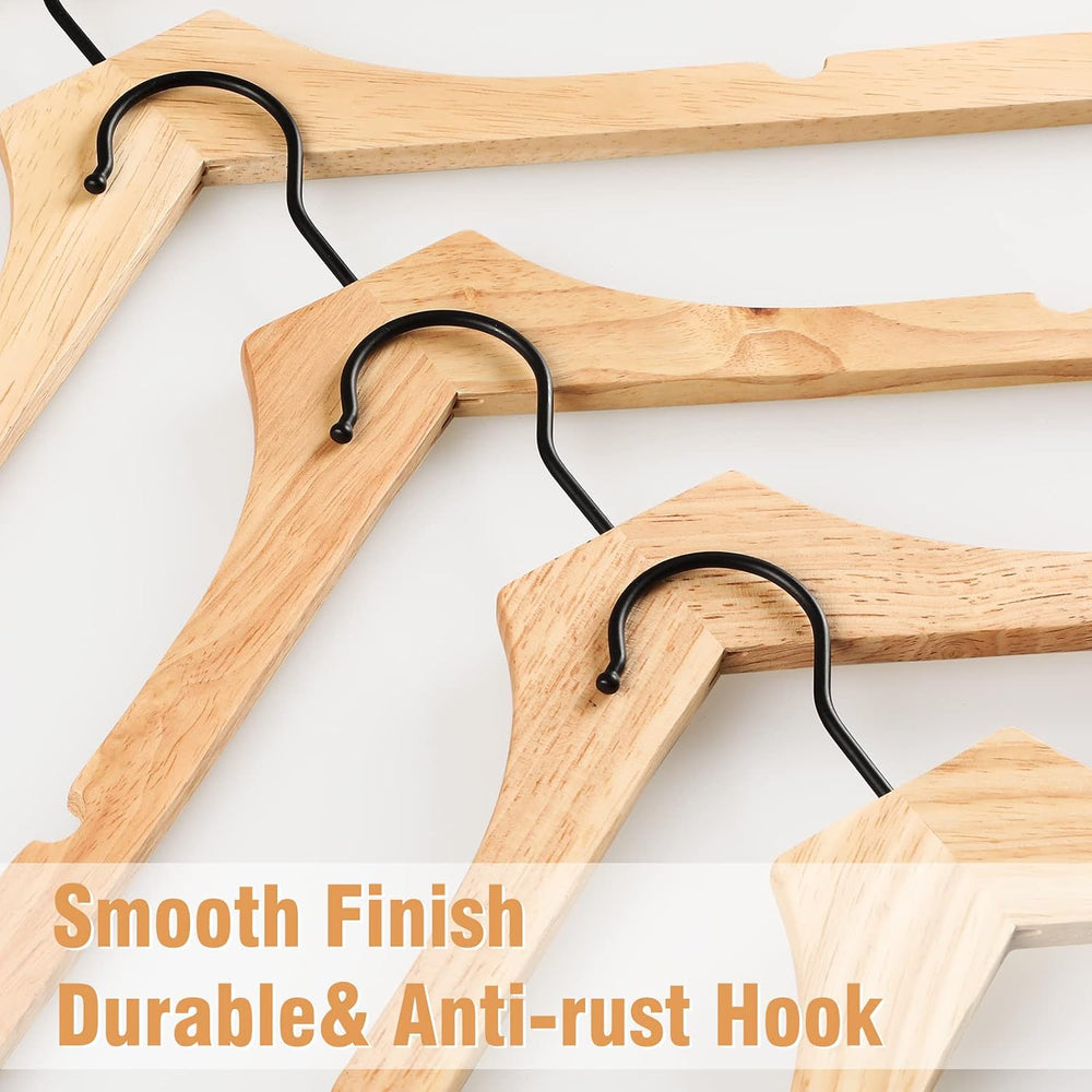 TOPIA HANGER Wooden Hangers 20 Pack, Rubber Wood Clothes Hangers with Rotatab...