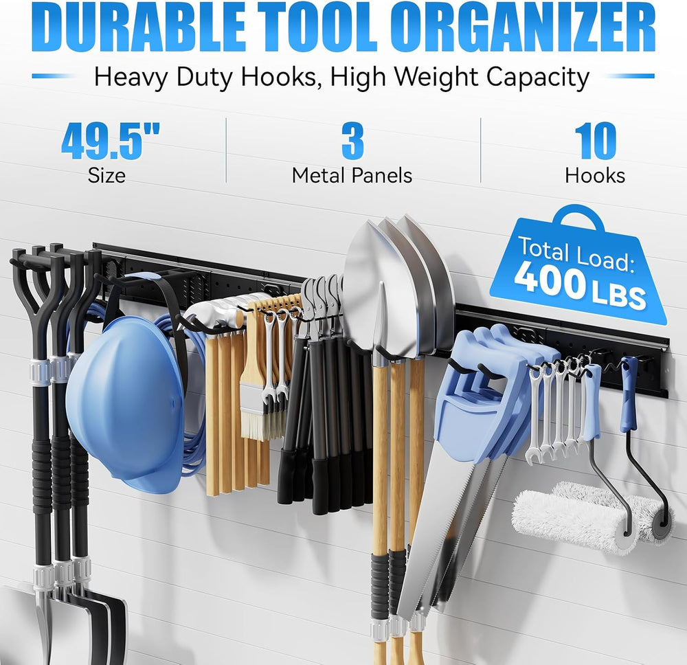 49.5" Garage Tool Organizer Wall-Mounted, Heavy Duty Garage Wall Organiz...