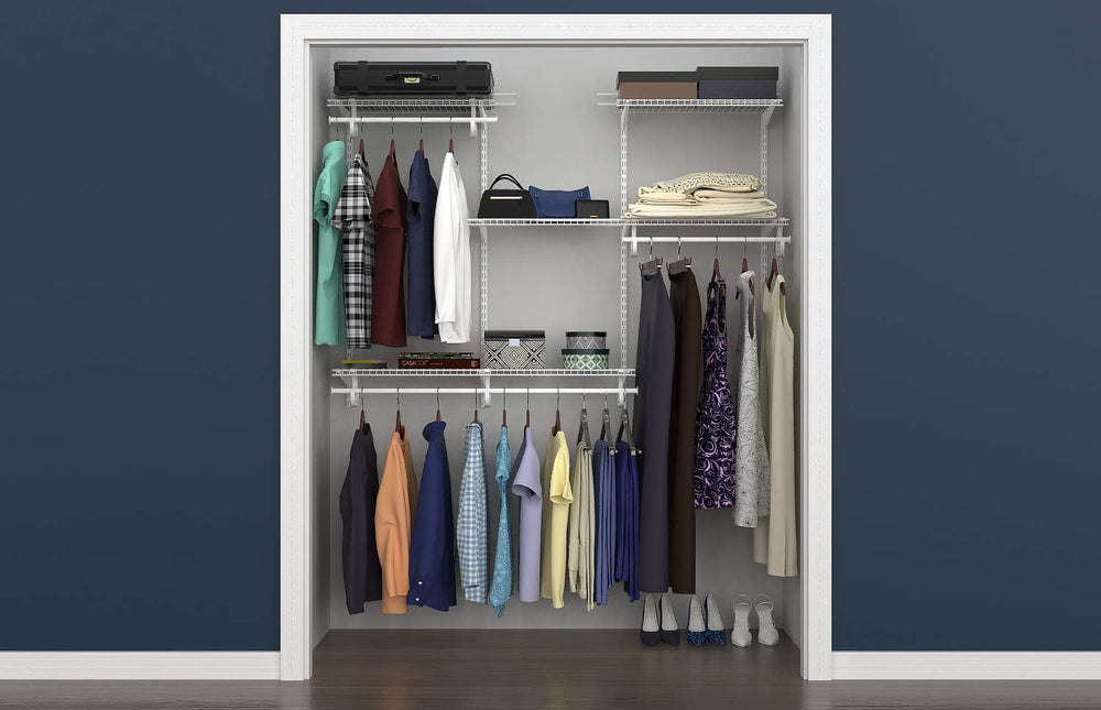 ClosetMaid ShelfTrack Wire Closet Organizer System, Adjustable from 4 to 6 Ft...