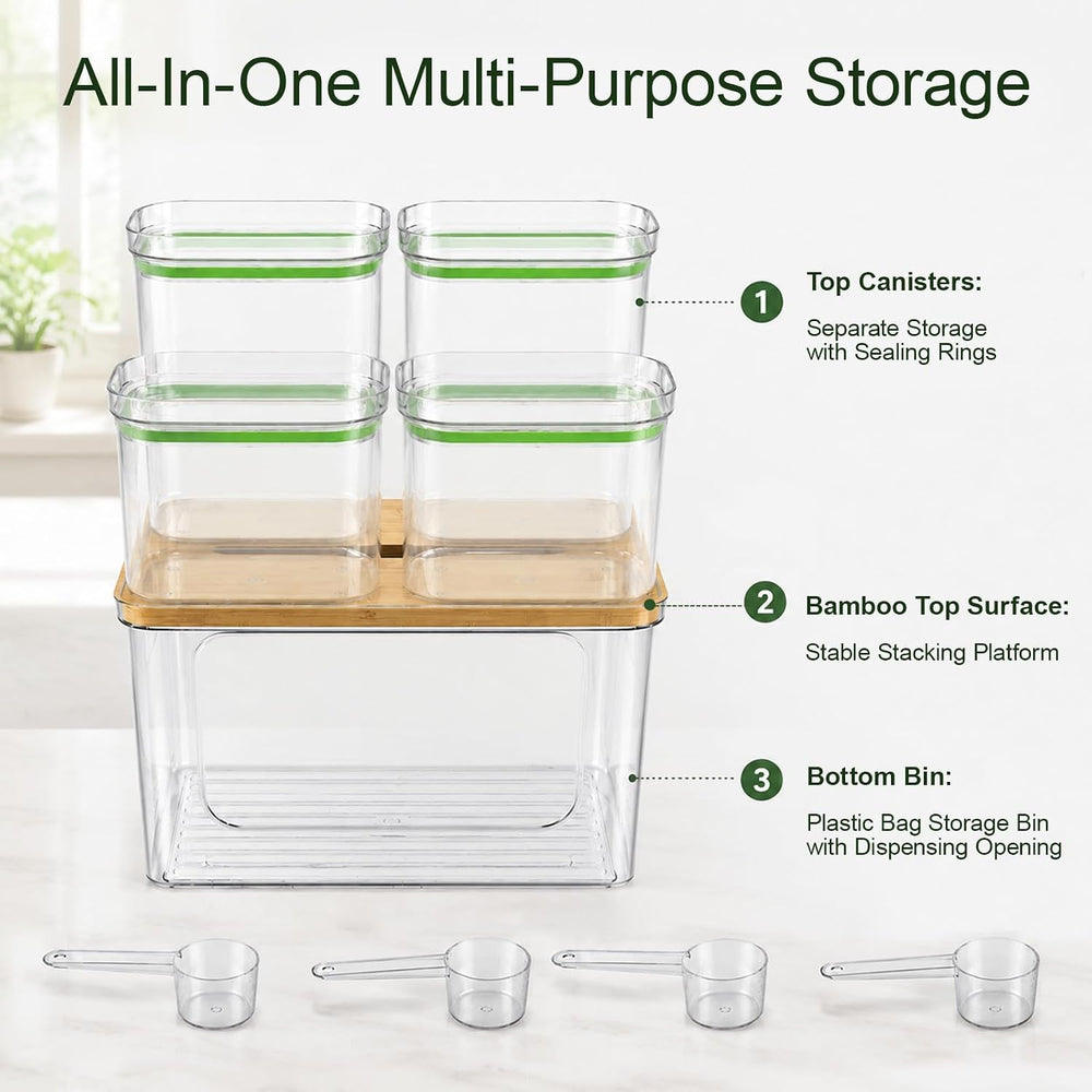 5-in-1 Trash Bag Dispenser, Laundry & Dishwasher Pods Storage Container