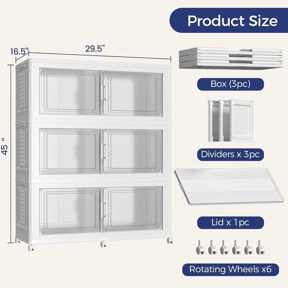 120GAL Extra Large Storage Bins with Lid, 480Qt Stackable Closet Organizers a...