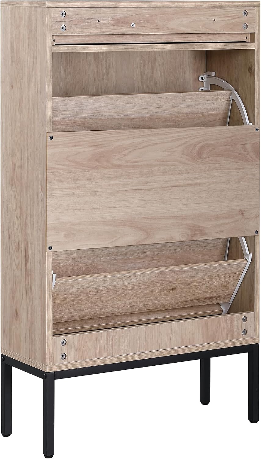 XIAO WEI Shoe Cabinet, Natural Semi Circle Rattan Shoe Storage Organizer Cabi...