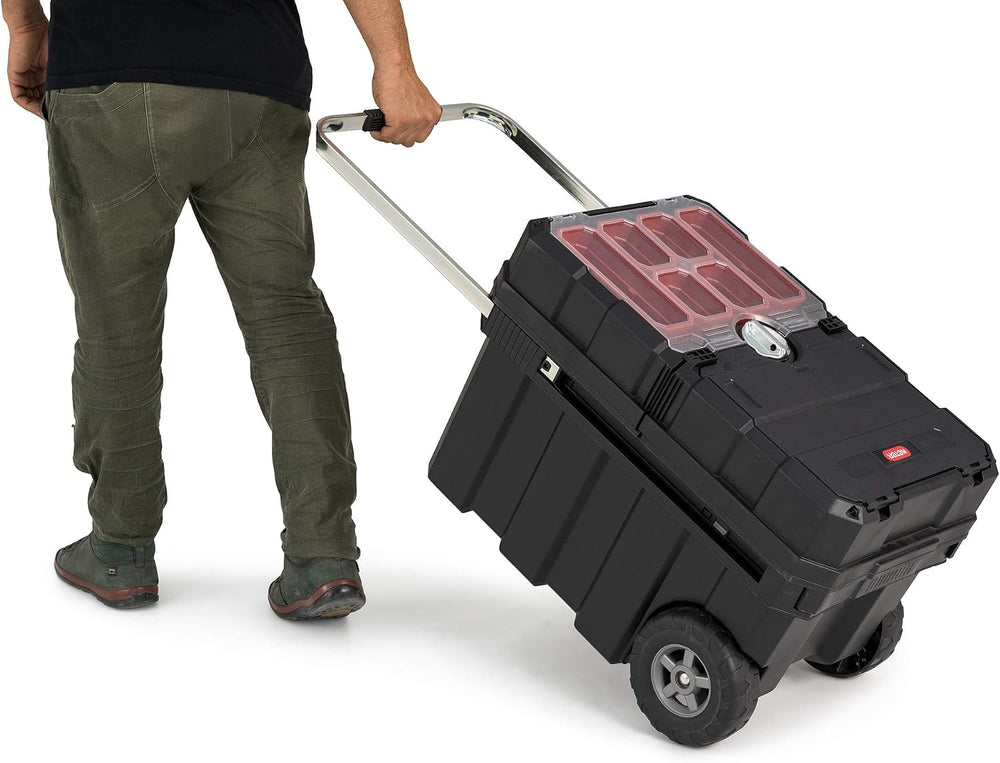 Keter Masterloader Resin Rolling Tool Box with Locking System and Removable B...
