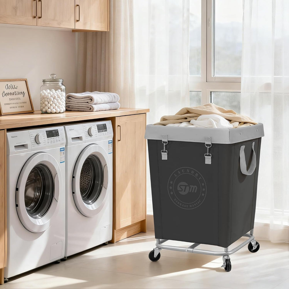 STORAGE MANIAC Commercial Laundry Hamper with Heavy Duty Steel Frame, 160 L I...
