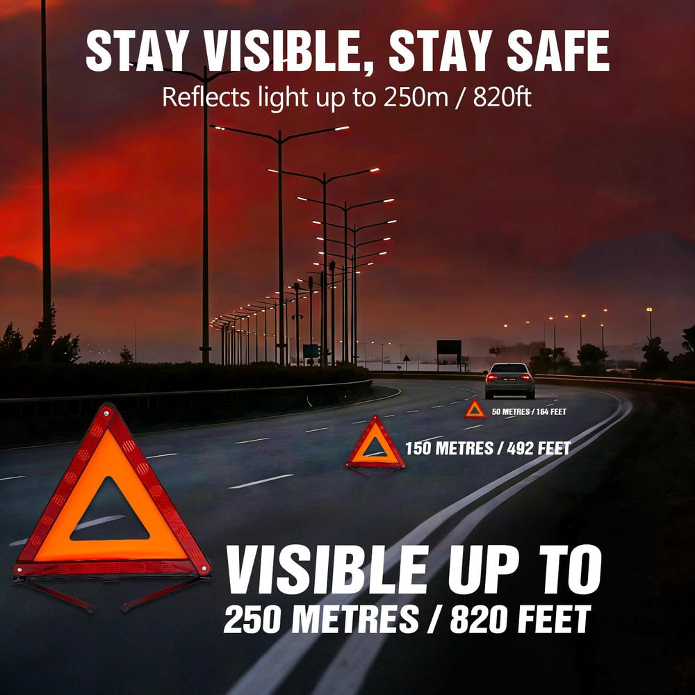 XOOL Emergency Warning Triangle Kit – Roadside Safety Kit with Reflective War...