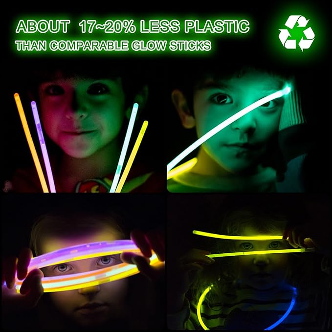 Ultra Bright Halloween Glow Sticks - 500PRO Party Pack with Connectors for Ch...