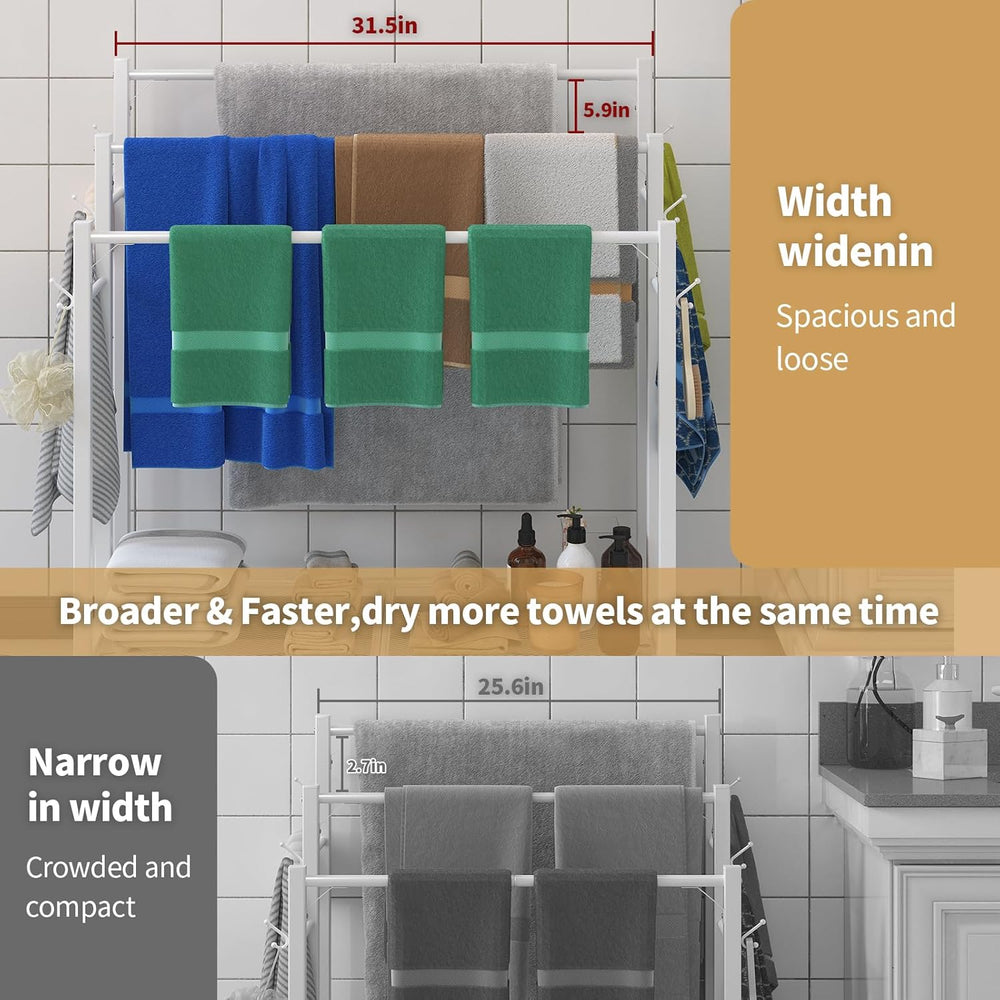 HavenlyYouth 3 Tier Free Standing Towel Rack, Pool Towel Rack with Metal Shel...