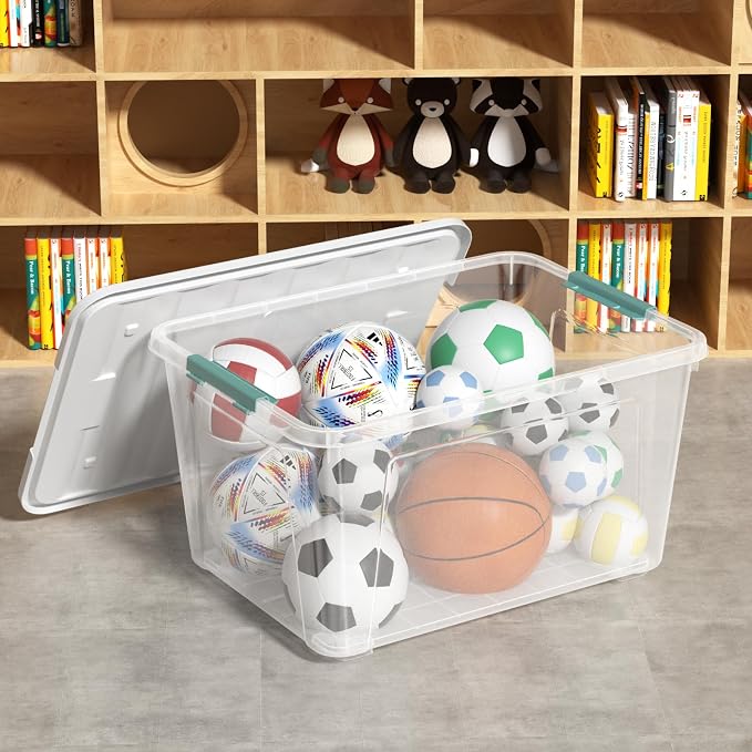 Zopnny 2-Pack Large Latching Box, 85 Quart Plastic Storage Bin