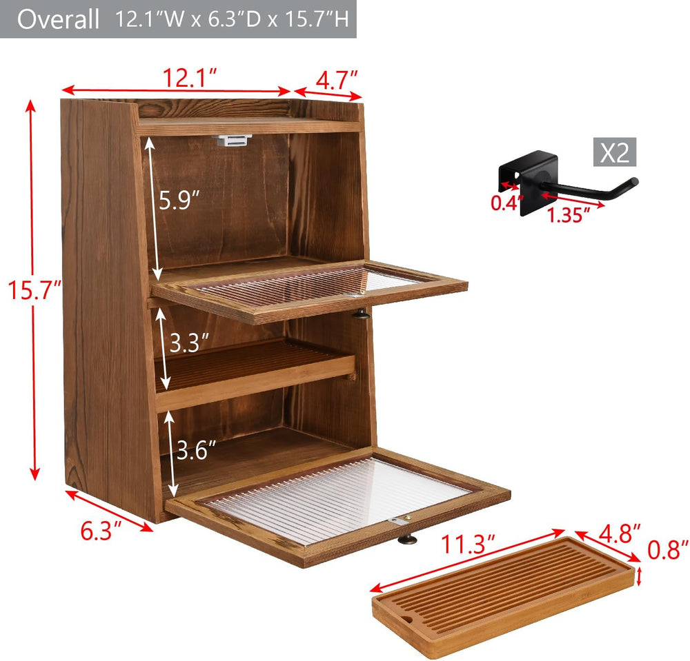 Ikee Design Wood 2-Tier Cabinet with Airflow Drying Tray