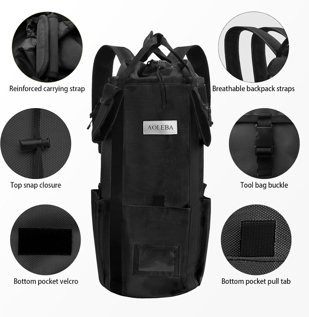 AOLEBA Arborist Rope Storage Bag Tree Climbing Rock Rope Bucket Backpack Rope...