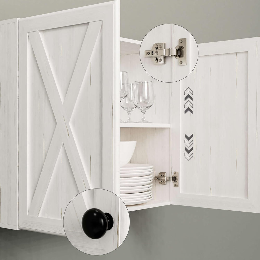 FIMELLO 60’’ Laundry Room Cabinets, Laundry Wall Cabinet Storage, Barn Door K...