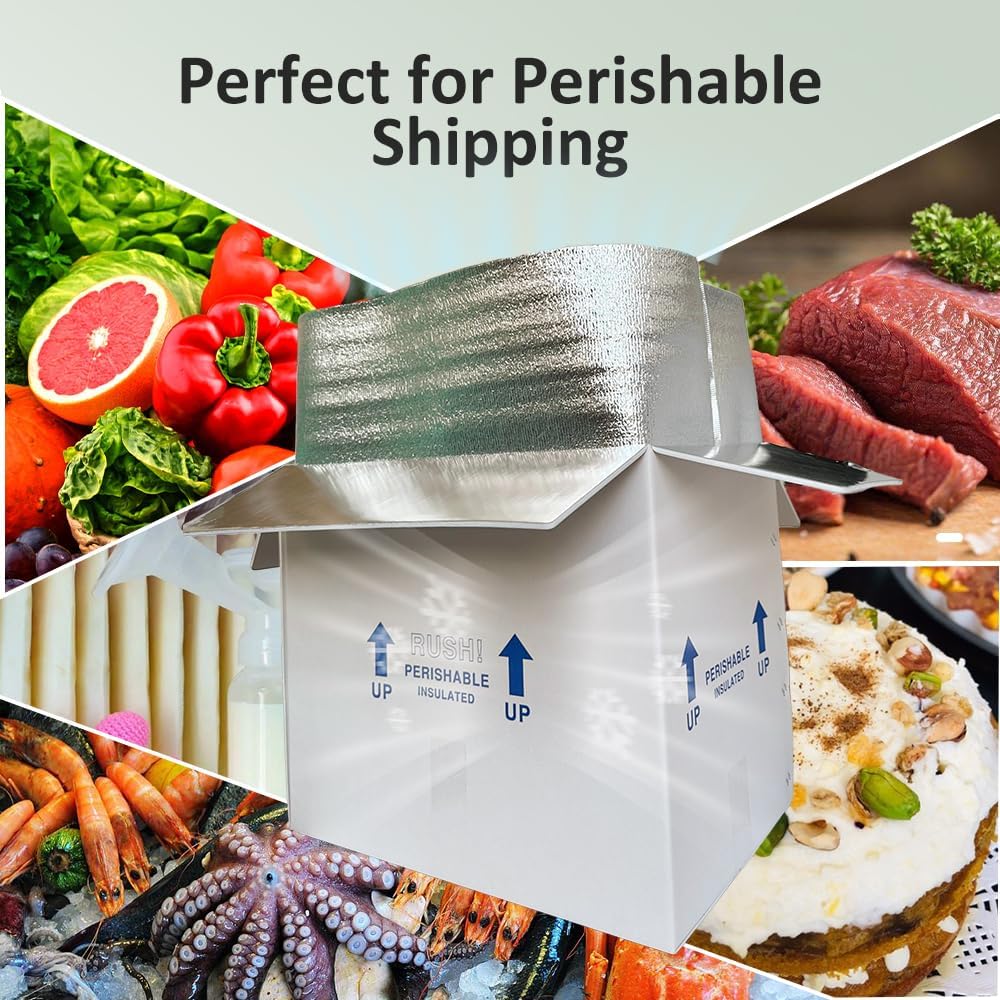 26x11x19'' Insulated Shipping Boxes with Bag Liners, Styrofoam Cold M...