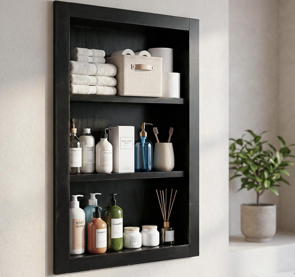 Shower Niche,14''x24'' Wood Recessed Wall Niche Medicine Cabi...