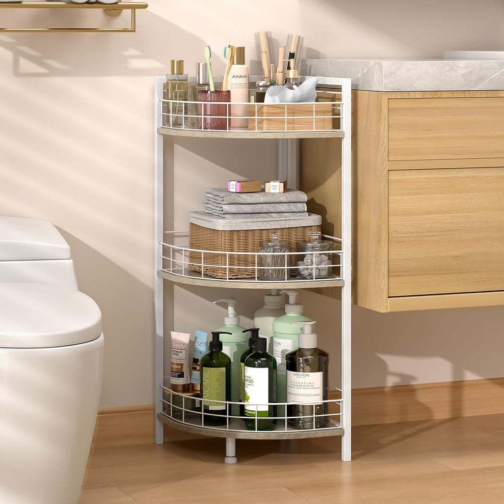 DAOUTIME Bathroom Standing Shelf, 3 Tier Free-Standing Shelf Units, Open Floo...