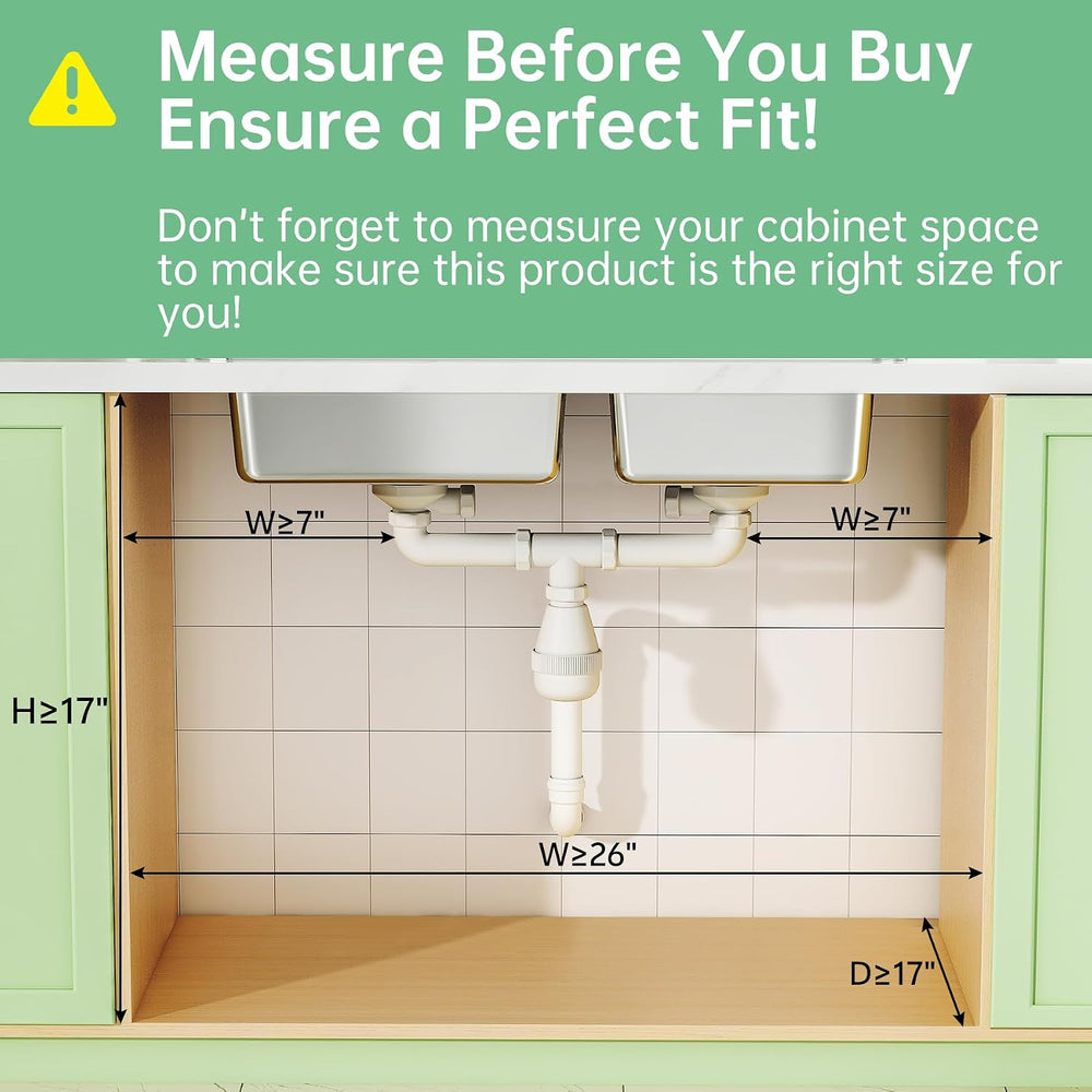 2-Pack 3-Tier Under Sink Organizer, Slide Out Cabinet Storage, Kitchen/Bath