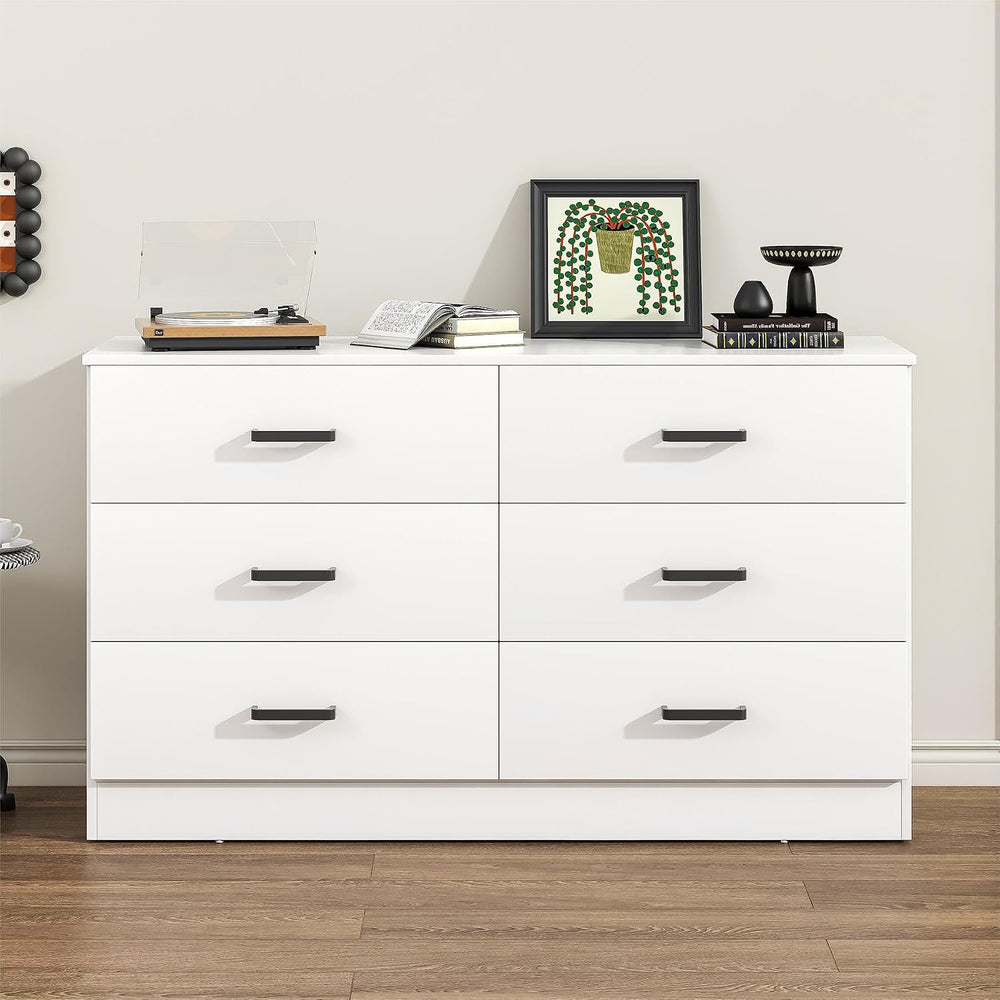 Bigbiglife Wood Dresser for Bedroom, 6 Drawer Double Dresser, Modern Chest of...