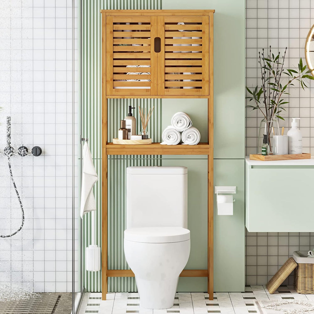 VIAGDO Over The Toilet Storage Cabinet, Tall Bathroom Cabinet Organizer with ...