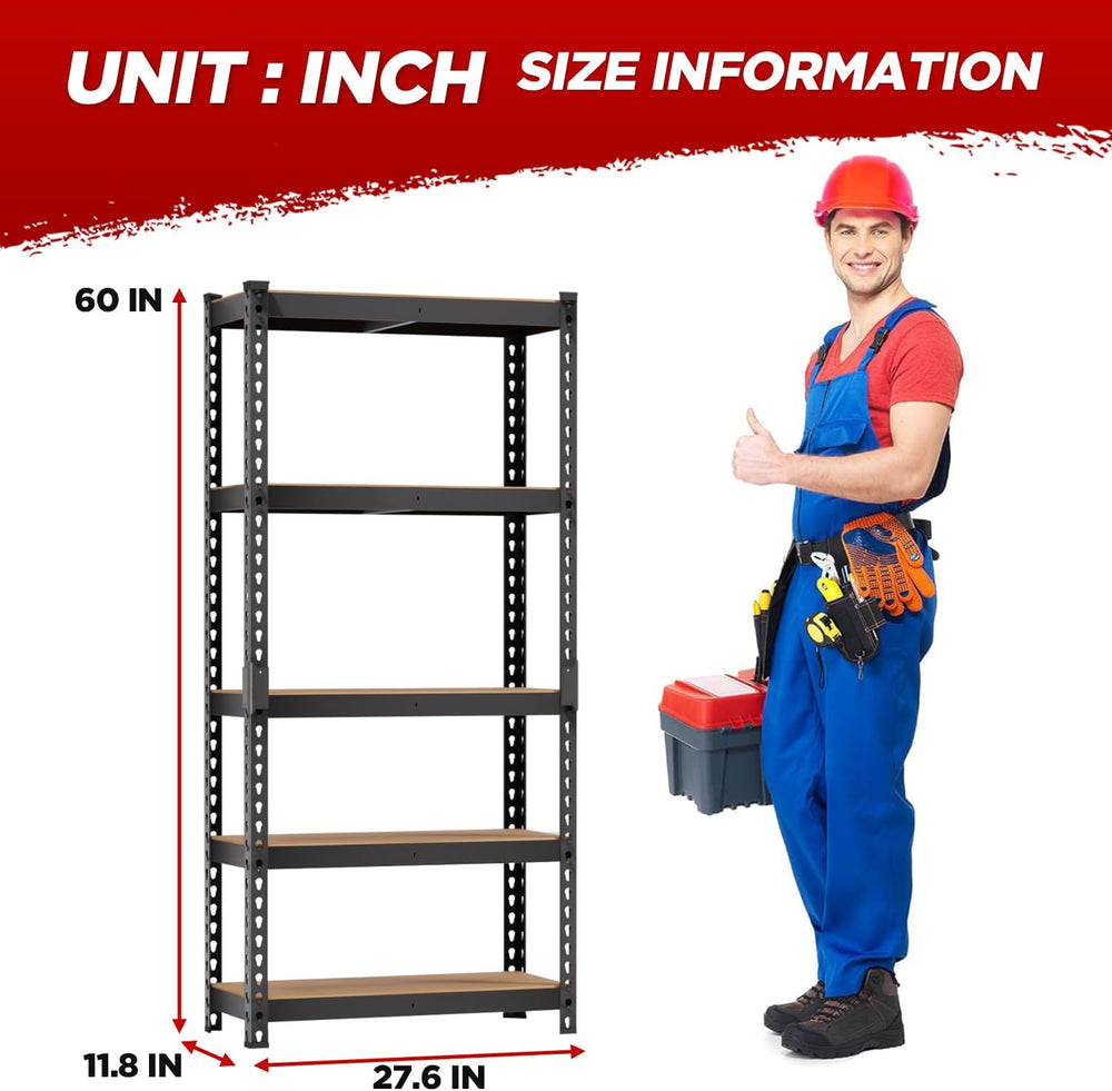 BestOffice 5-Tier Heavy Duty Storage Shelving Unit, 1650 LBS Adjustable Metal...