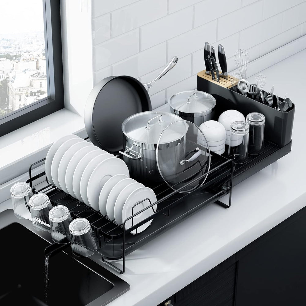 Kitsure Extendable Dish Drying Rack, 19.2"-26.7" L x 12.9" W, ...