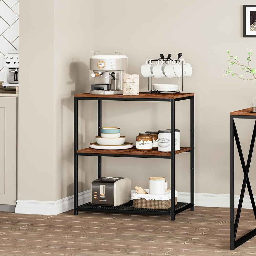 Homleke Kitchen Island with 3 Shelves, Workbench, Microwave Stand