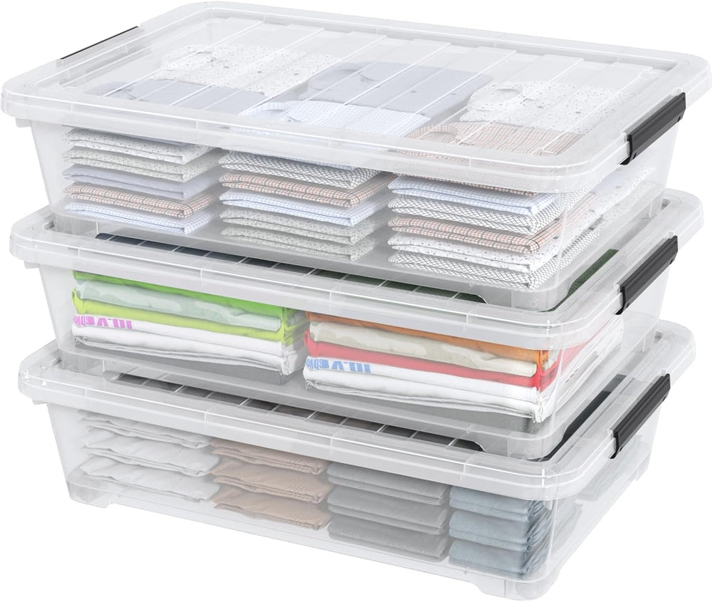 Rosebloom 40 Quart Plastic Under Bed Storage Bins