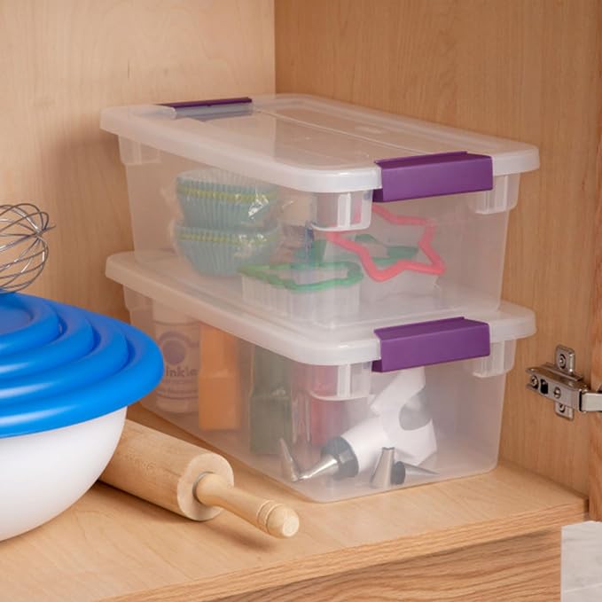 Sterilite 48-Pack ClearView Latch Box, Stackable Storage Organizer Bins