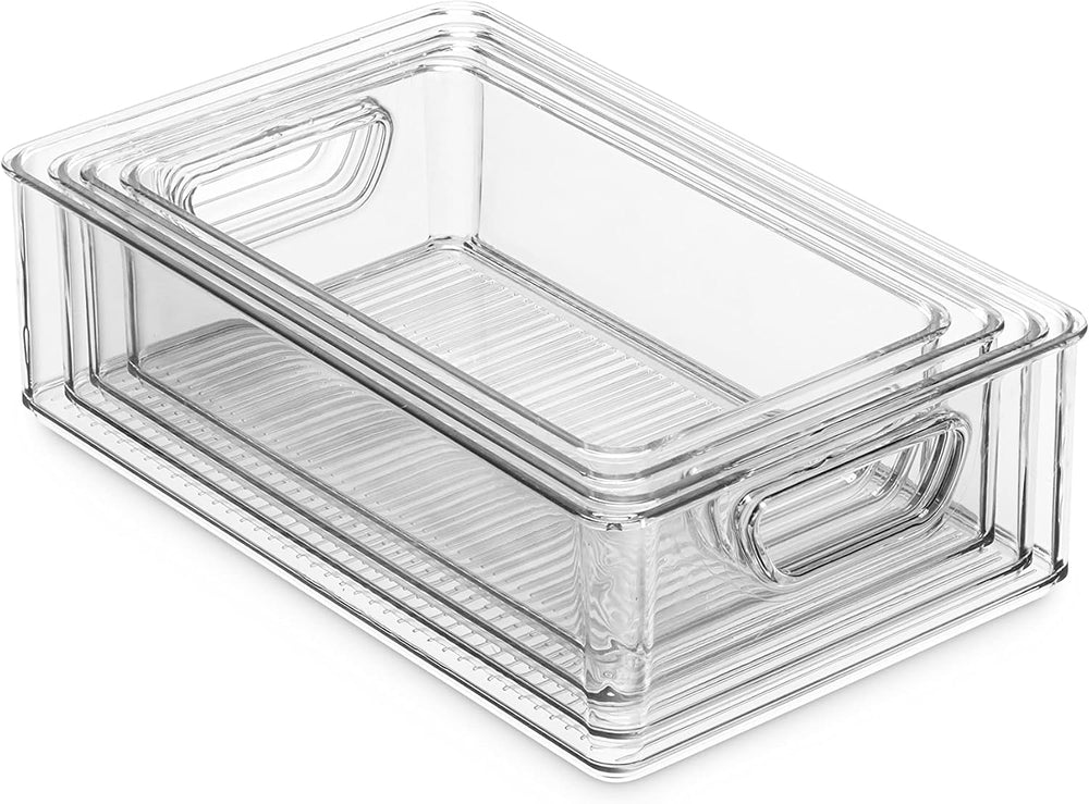 Munfix Set Of 16 Refrigerator Organizer Bins - Plastic Pantry Organization an...