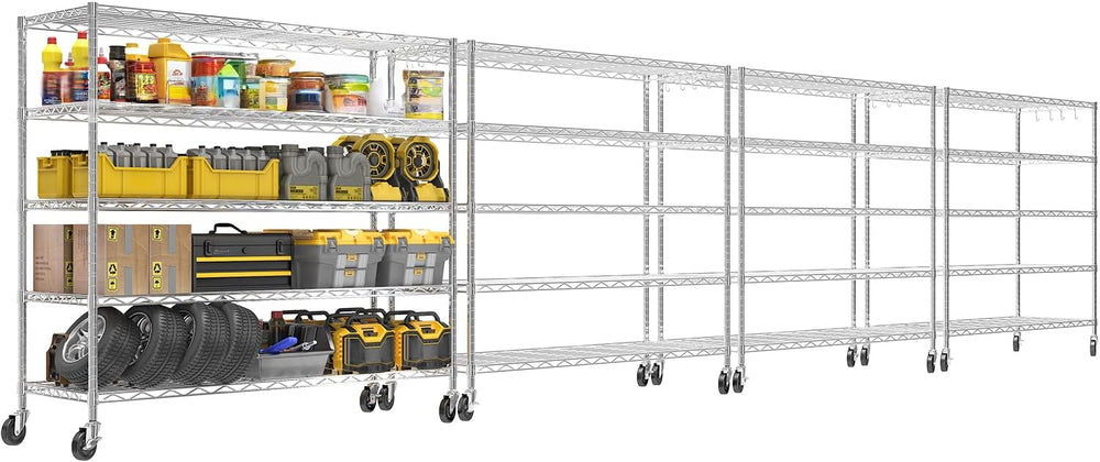 48" W x 24" D x 81" H Heavy Duty Wire Metal Storage Shelves wi...