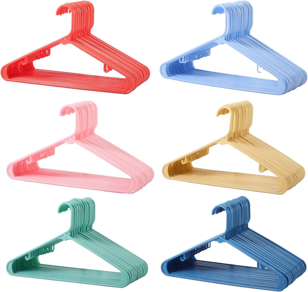 Jetec 120 Pcs Plastic Clothes Hangers Bulk Heavy Duty Hangers with Hooks Dura...