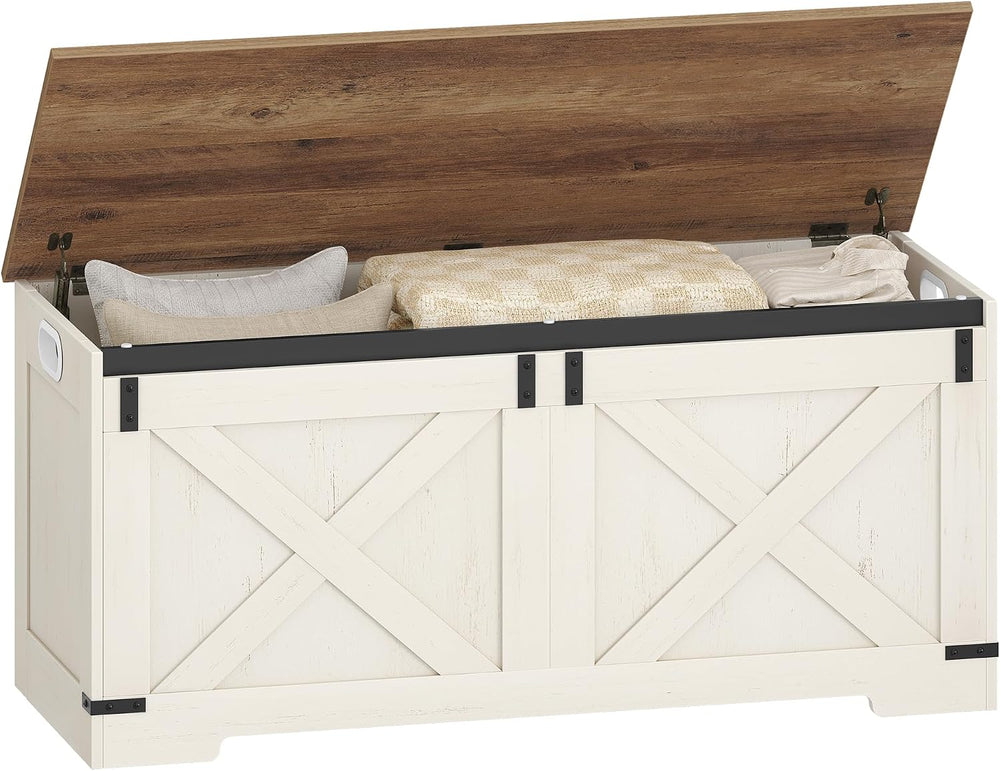 Hzuaneri 43" Farmhouse Storage Chest and Bench | 55 Gal | 330lb Seat